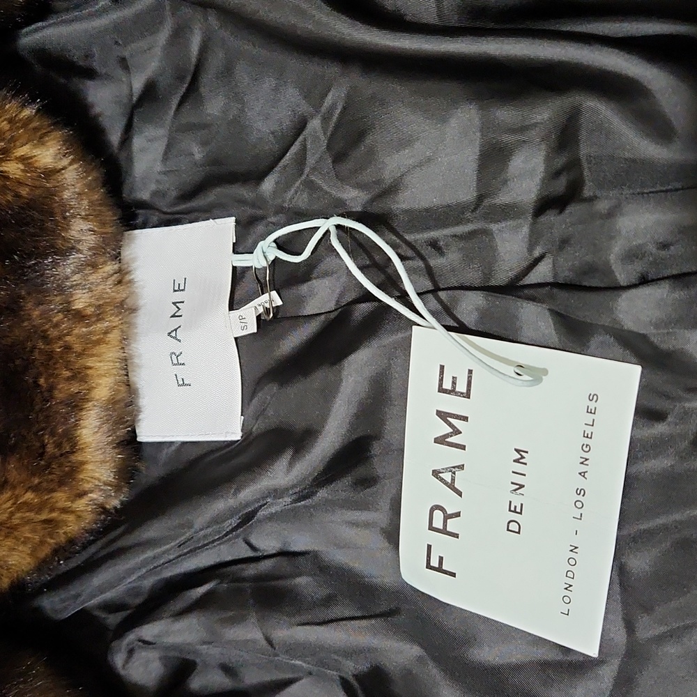 Nwt Frame Denim Faux Mink Long Wrap Coat - Picture 17 of 17